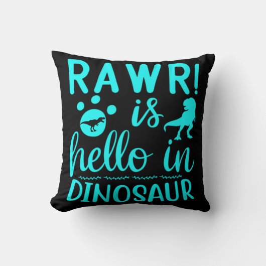 Coussin Rawr ! est Hello en dinosaure (Recto)