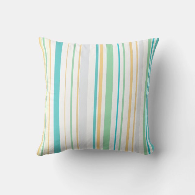 Coussin Rayé aqua abstrait (Verso)