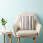 Coussin Rayé beige, blanc et bleu (Chaise)