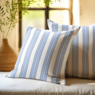 Coussin Rayé bleu et blanc