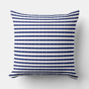 Coussin rayé bleu et blanc de la marine