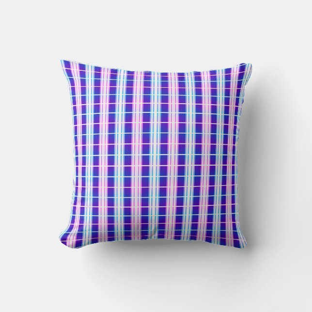 Coussin rayé bleu et violet (Recto)