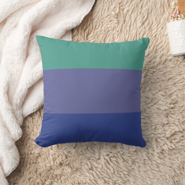 Coussin Rayé de bleu sarcelle et violet  (Couverture)