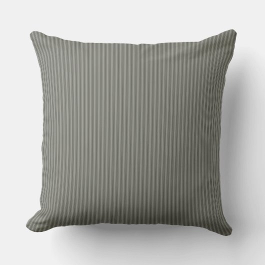 Coussin rayé Gris Ticking (Recto)