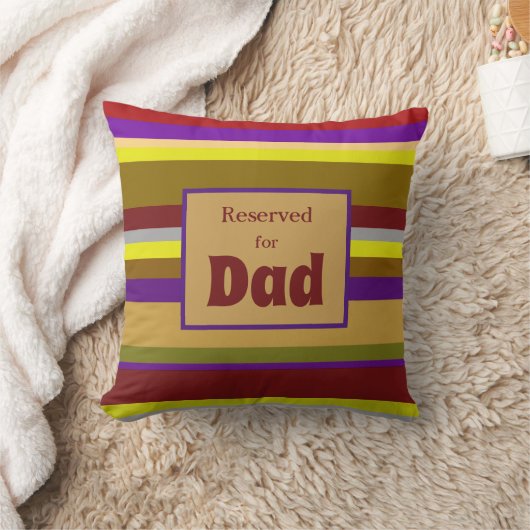 Coussin rayé moderne Réservé à papa (Couverture)