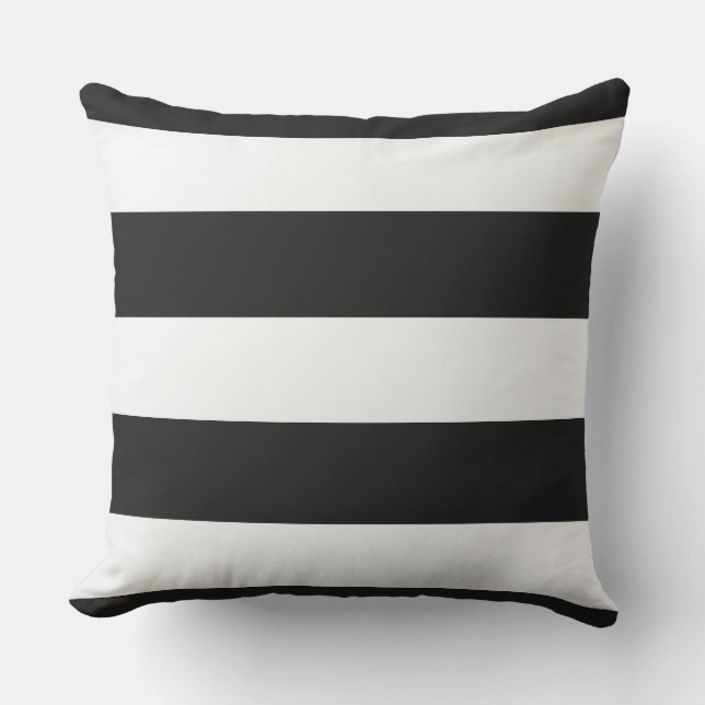 Coussin Rayé noir et blanc (Recto)