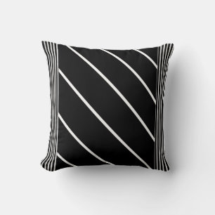 Coussin rayé noir et blanc - Chic en rayures