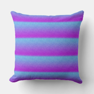 Coussin rayé rose et bleu