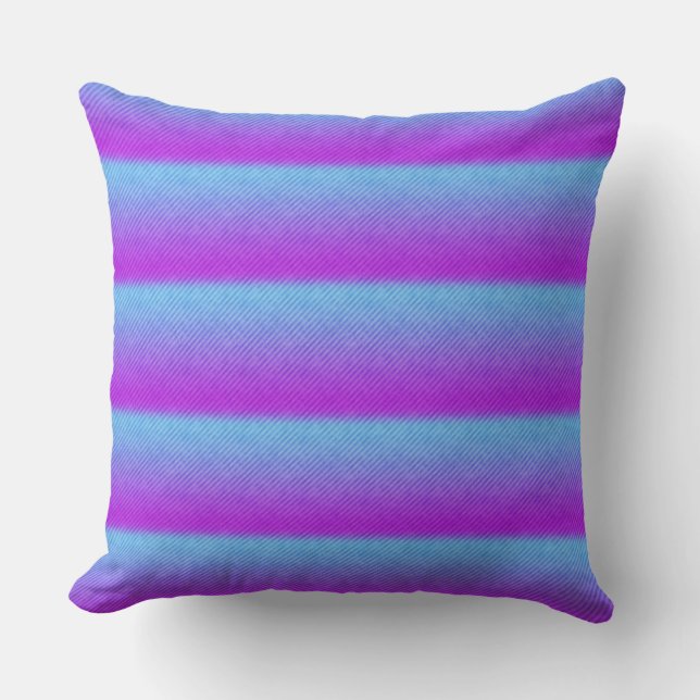 Coussin rayé rose et bleu (Recto)