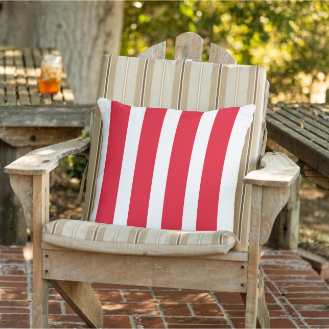 Coussin Rayé rouge  (Chaise)