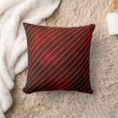 Coussin rayé rouge foncé et or (Couverture)