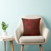 Coussin rayé rouge foncé et or (Chaise)