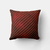 Coussin rayé rouge foncé et or (Verso)