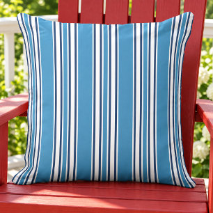 Coussin Rayé vertical bleu marine patriotique