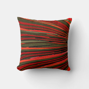 Coussin Rayonnement rustique en Tango Rouge et Olive