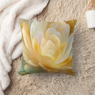 Coussin Rayonnement Serein de Couches de Pétales Dorées et