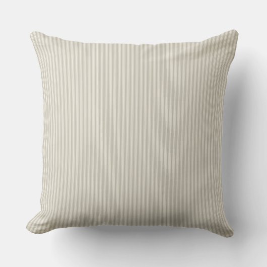 Coussin Rayure à carreaux beige et blanc (Recto)