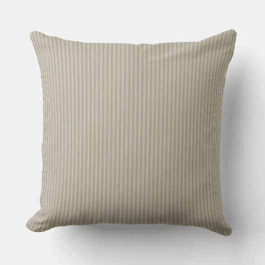 Coussin Rayure à petits carreaux beige et blanc (Recto)