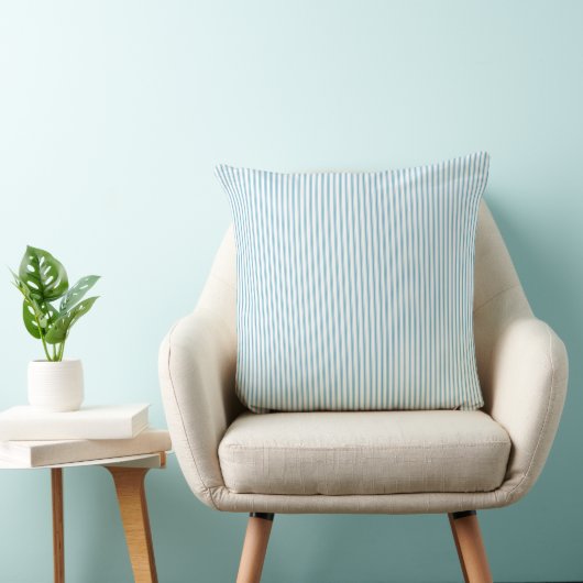 Coussin Rayure à petits carreaux bleu clair (Chaise)