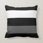 Coussin Rayure blanche et grise noire<br><div class="desc">Rayures modernes pour une maison moderne. Rayures noires, grises et blanches. Appréciez !</div>