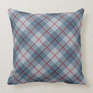 Coussin Rayure Bleu-Rouge de plaid polarisé