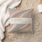 Coussin Rayure colorée Nom personnalisé Date Moderne (Couverture)