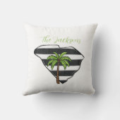 Coussin Rayure d'arbre de palmier personnalisée de l'État  (Verso)