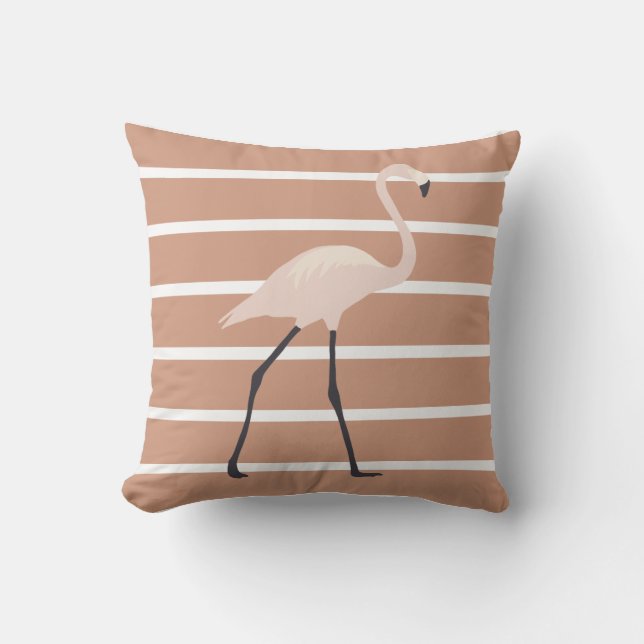 Coussin Rayure de flamant rose  (Recto)