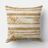 Coussin Rayure de Hibou de Bois avec Fleurs Dorées (Verso)