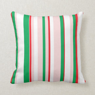 Coussin Rayure de menthe poivrée de vacances
