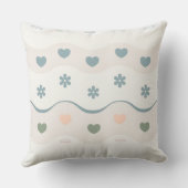 Coussin Rayure de Prairie Rétro Cœur (Verso)