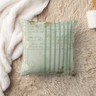 Coussin Rayure de script floral vintage