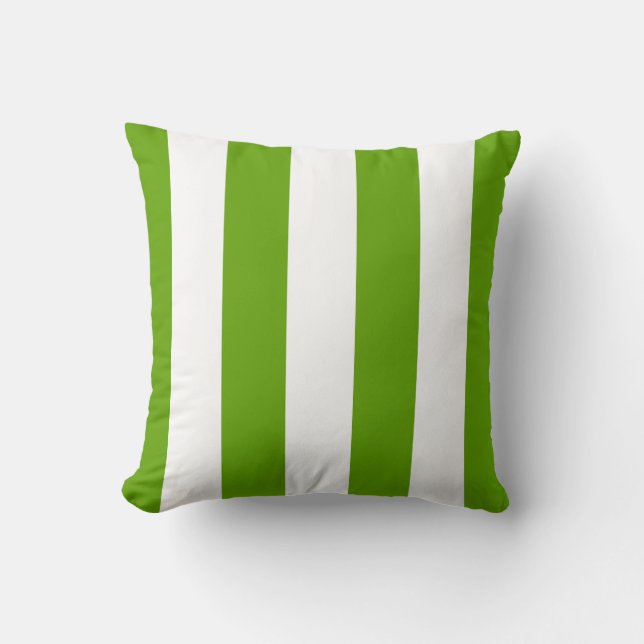 Coussin Rayure de tente de vert de chaux (Recto)