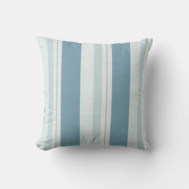 Coussin Rayure d'horizon bleu nordique  (Recto)