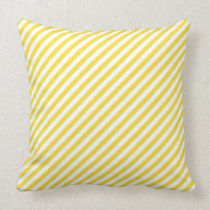 Coussin Rayure diagonale jaune de renoncule