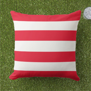 Coussin Rayure Horizontale Large Rouge Blanc Gras