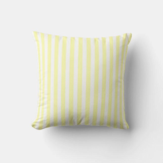 Coussin Rayure Jaune Pastel Prépa & Chic Printemps Été  (Recto)