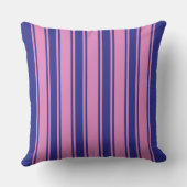 Coussin Rayure large bleu rose rétro coloré (Verso)