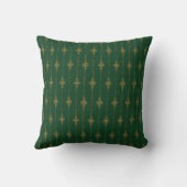 Coussin Rayure personnalisée verte dorée de William Morris (Verso)