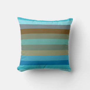 Coussin Rayure Rétro Surf 1970 Plage Arc-en-ciel