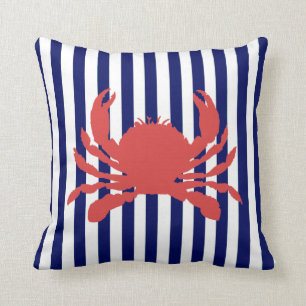 Coussin Rayure rouge de crabe et de marine