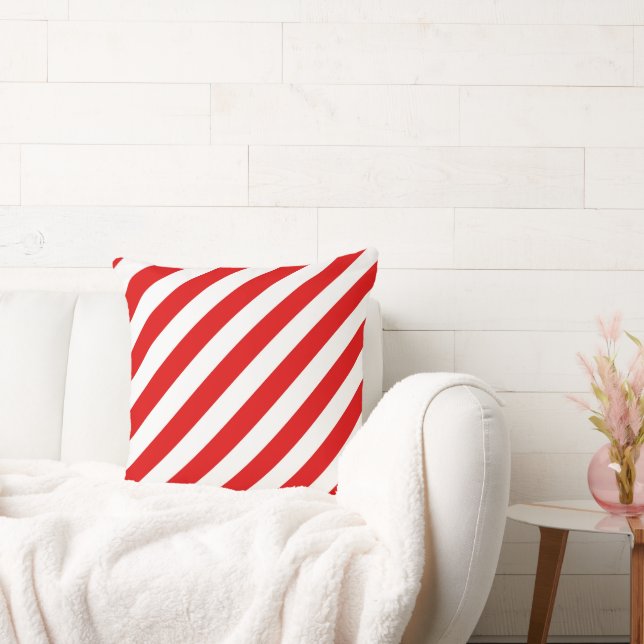 Coussin Rayure Rouge Et Blanche (Canapé)