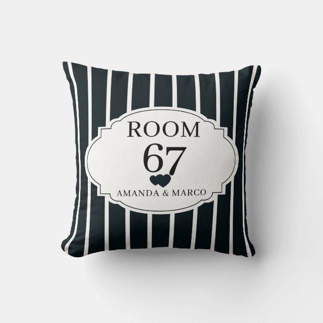 Coussin Rayure verticale noire et blanche moderne personna (Recto)