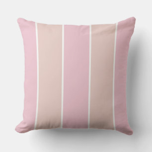 Coussin Rayure verticale rose pâle et beige