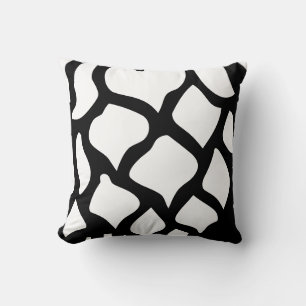 Coussin rayures abstraites en noir et blanc