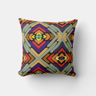 Coussin Rayures Abstraites Multicolores