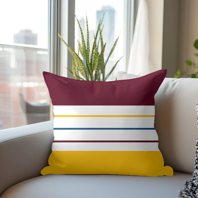 Coussin Rayures Ambre Mûre Colorées (Créateur téléchargé)