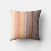 Coussin Rayures aquarelles monogramme orange marron jaune (Verso)