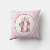 Coussin Rayures aquarelles roses et blanches avec chausson (Verso)