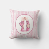 Coussin Rayures aquarelles roses et blanches avec chausson (Recto)